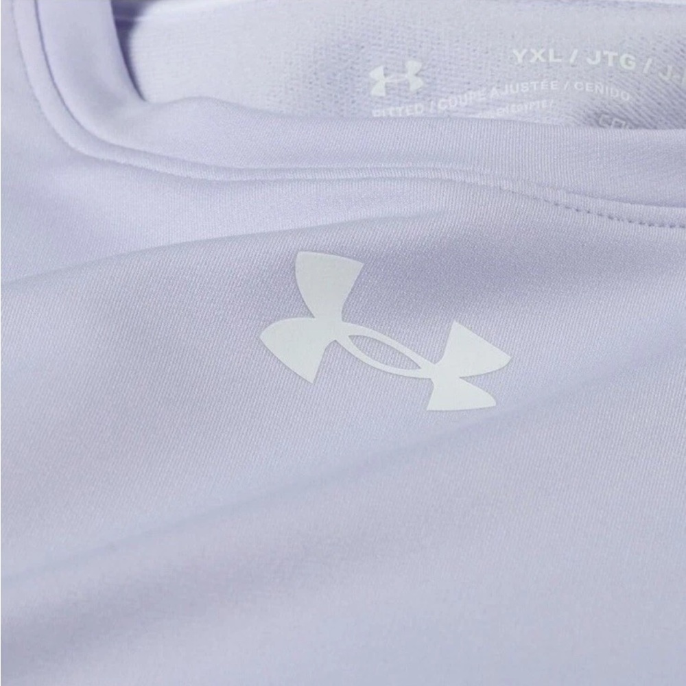 Under Armour GIRLS Cold Gear Long Sleeve Crew Neck Fitted Shirt J-G Violet NWT - Picture 3 of 10
